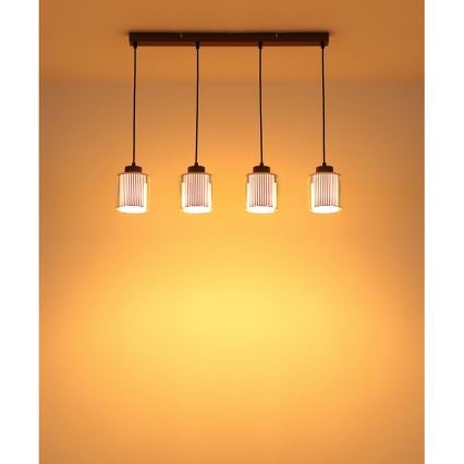 Globo - Chandelier on a string 4xE27/60W/230V shiny chrome