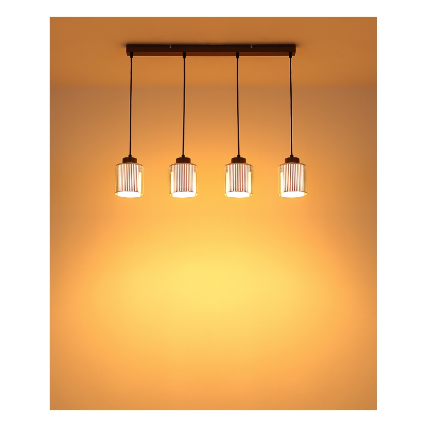 Globo - Chandelier on a string 4xE27/60W/230V shiny chrome