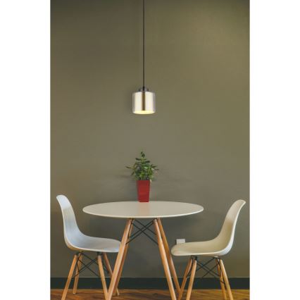 Globo - Chandelier on a string 1xE27/60W/230V shiny chrome d. 14 cm