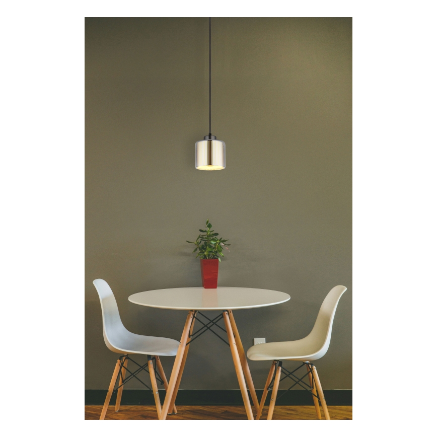 Globo - Chandelier on a string 1xE27/60W/230V shiny chrome d. 14 cm