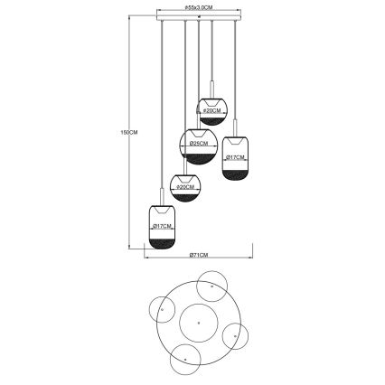 Globo - LED Cable Pendant Light LED/35W/230V
