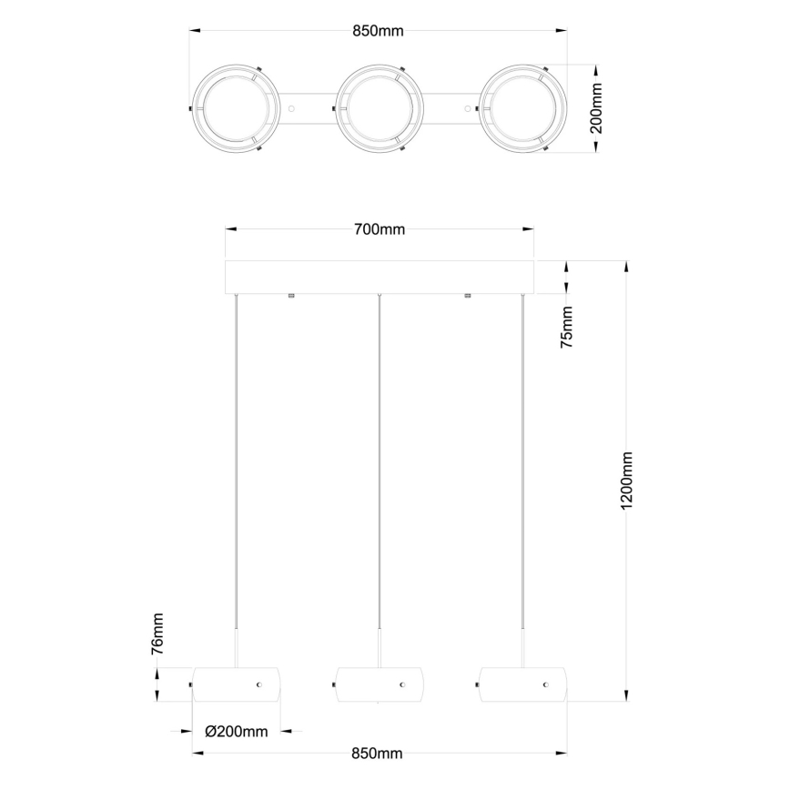Globo - Cable-Suspended LED Chandelier LED/30W/230V 3000K