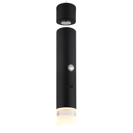 Globo - Dimmable LED Touch Rechargeable 2-in-1 Lamp LED/2W/230/5V Black
