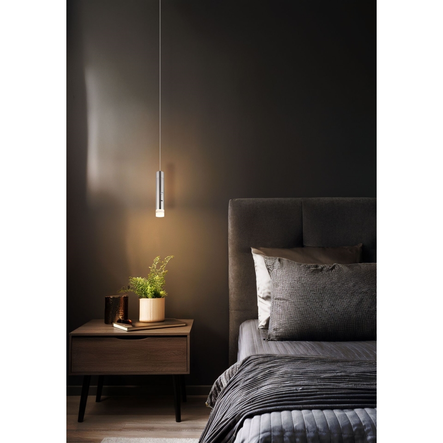 Globo - LED Dimmable Touch Rechargeable 2-in-1 Lamp LED/2W/230/5V Matte Chrome