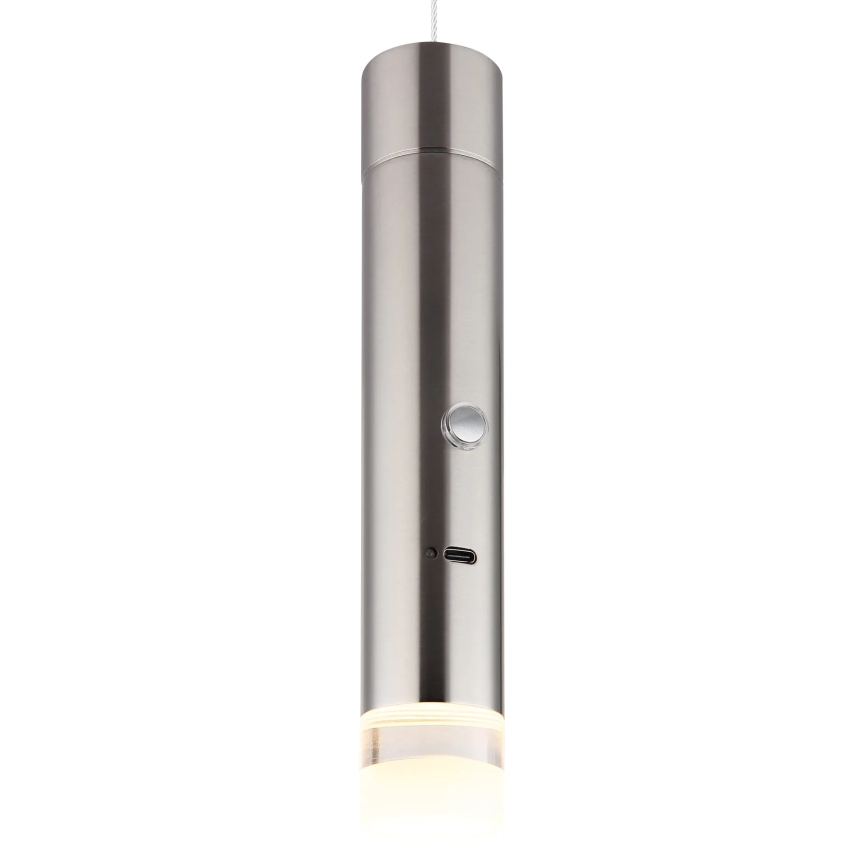 Globo - LED Dimmable Touch Rechargeable 2-in-1 Lamp LED/2W/230/5V Matte Chrome