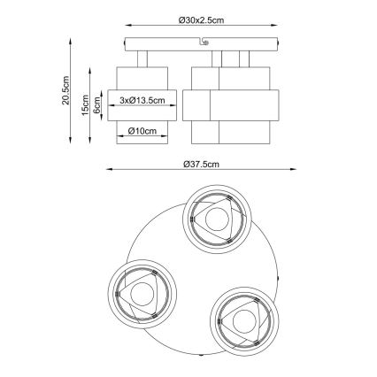 Globo - Flush-mount chandelier 3xE27/40W/230V
