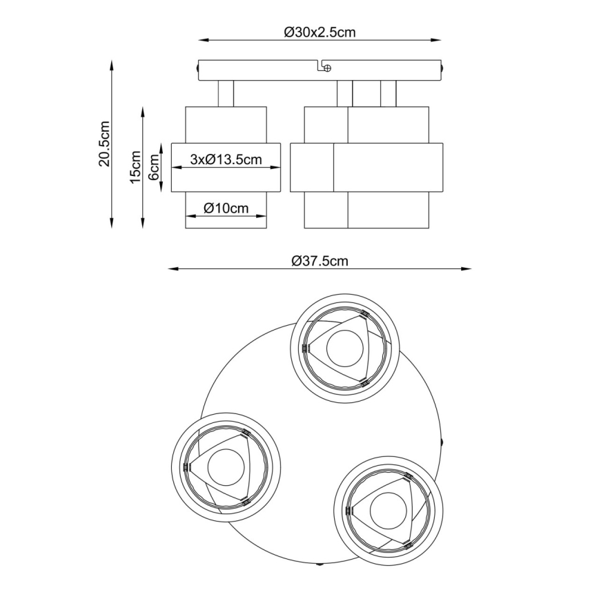 Globo - Flush-mount chandelier 3xE27/40W/230V
