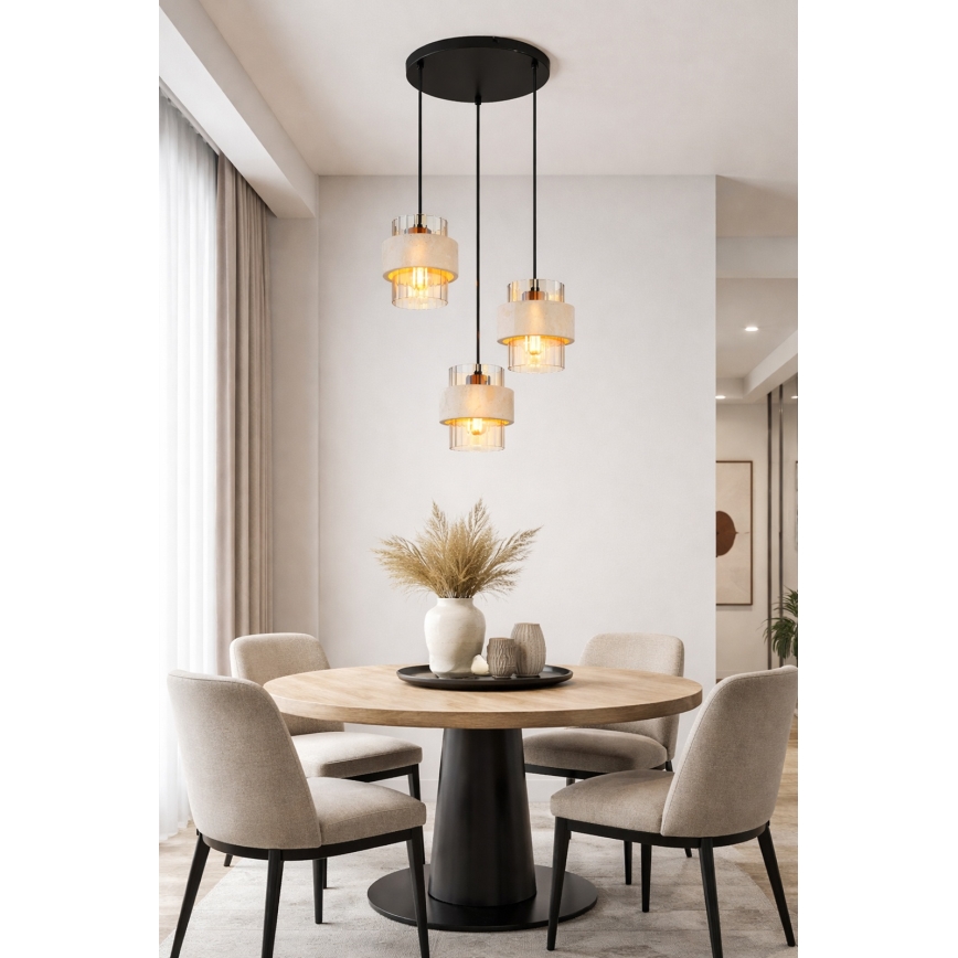 Globo - Cable-suspended pendant light 3xE27/40W/230V
