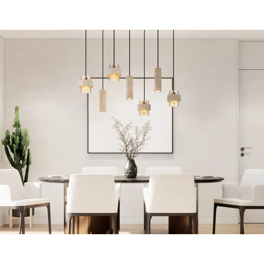 Globo - Cable-hung pendant light 4xE27/40W/230V + 3xGU10/10W