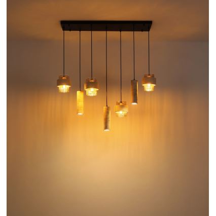 Globo - Cable-hung pendant light 4xE27/40W/230V + 3xGU10/10W