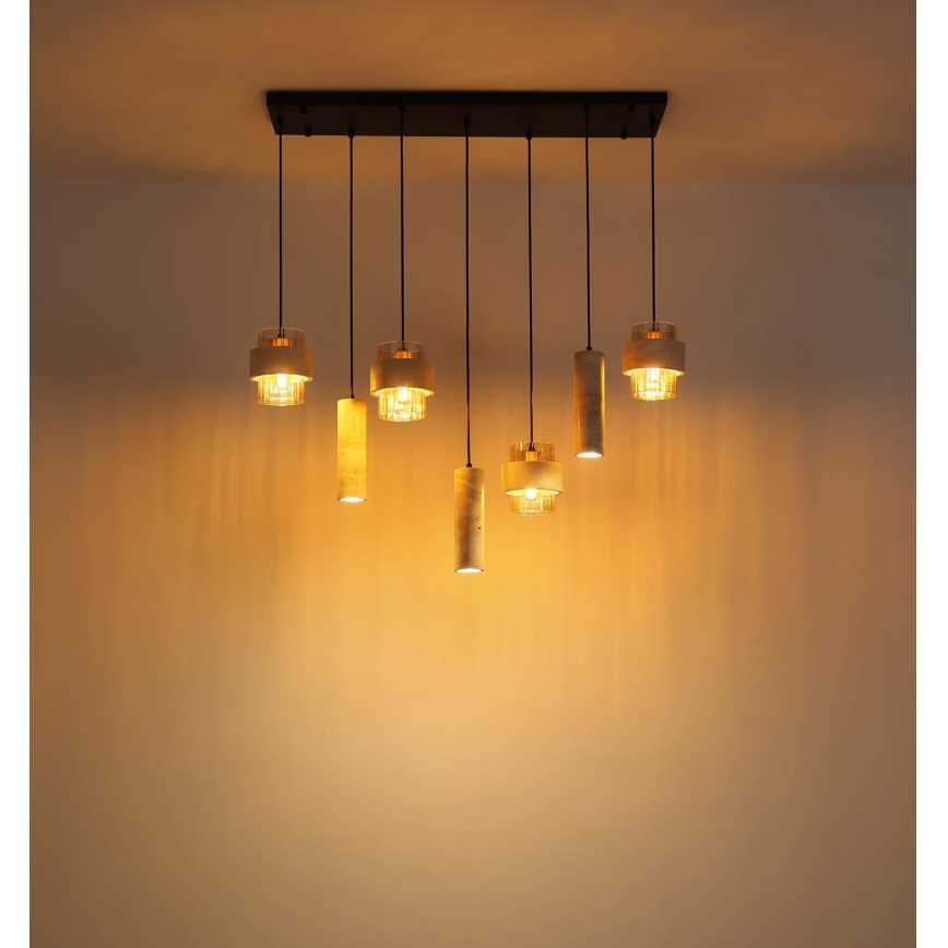 Globo - Cable-hung pendant light 4xE27/40W/230V + 3xGU10/10W