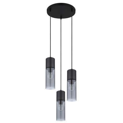 Globo - Chandelier on a string 3xE27/25W/230V d. 30 cm black