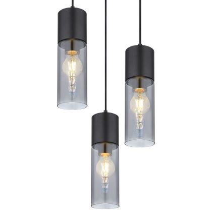 Globo - Chandelier on a string 3xE27/25W/230V d. 30 cm black