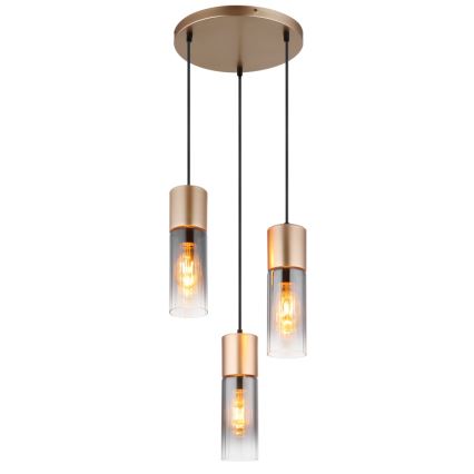 Globo - Chandelier on a string 3xE27/25W/230V bronze d. 34 cm