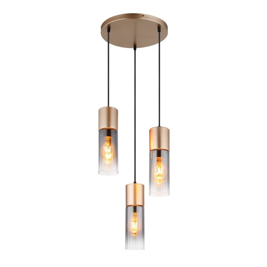 Globo - Chandelier on a string 3xE27/25W/230V bronze d. 34 cm