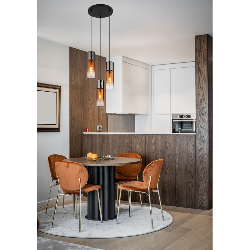 Globo - Chandelier on a string 3xE27/25W/230V black/copper