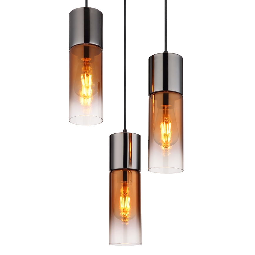 Globo - Chandelier on a string 3xE27/25W/230V black/copper