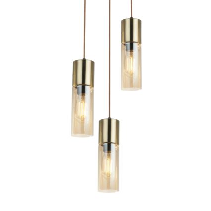 Globo - Chandelier on a string 3xE27/25W/230V d. 30 cm brass