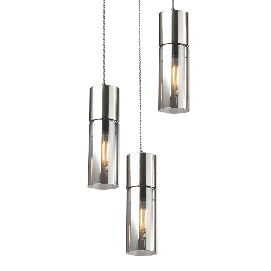 Globo - Chandelier on a string 3xE27/25W/230V d. 30 cm matte chrome