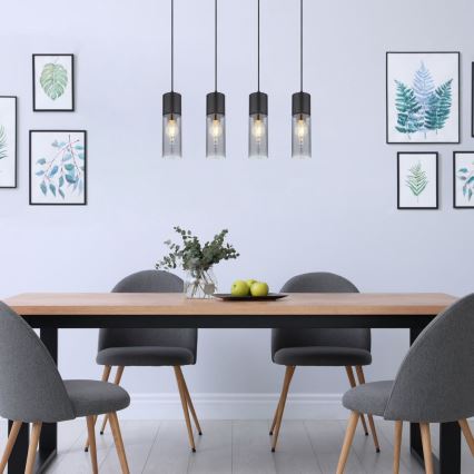 Globo - Chandelier on a string 4xE27/25W/230V black
