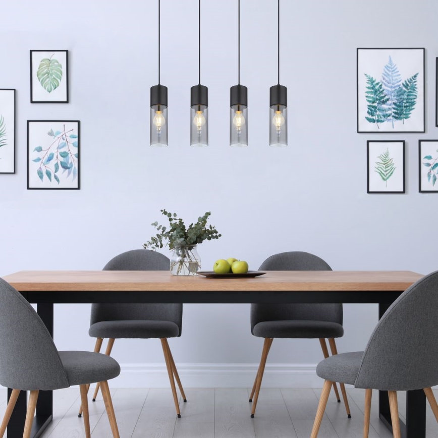 Globo - Chandelier on a string 4xE27/25W/230V black