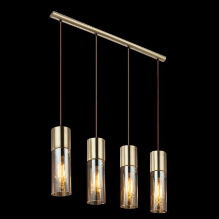 Globo - Chandelier on a string 4xE27/25W/230V brass