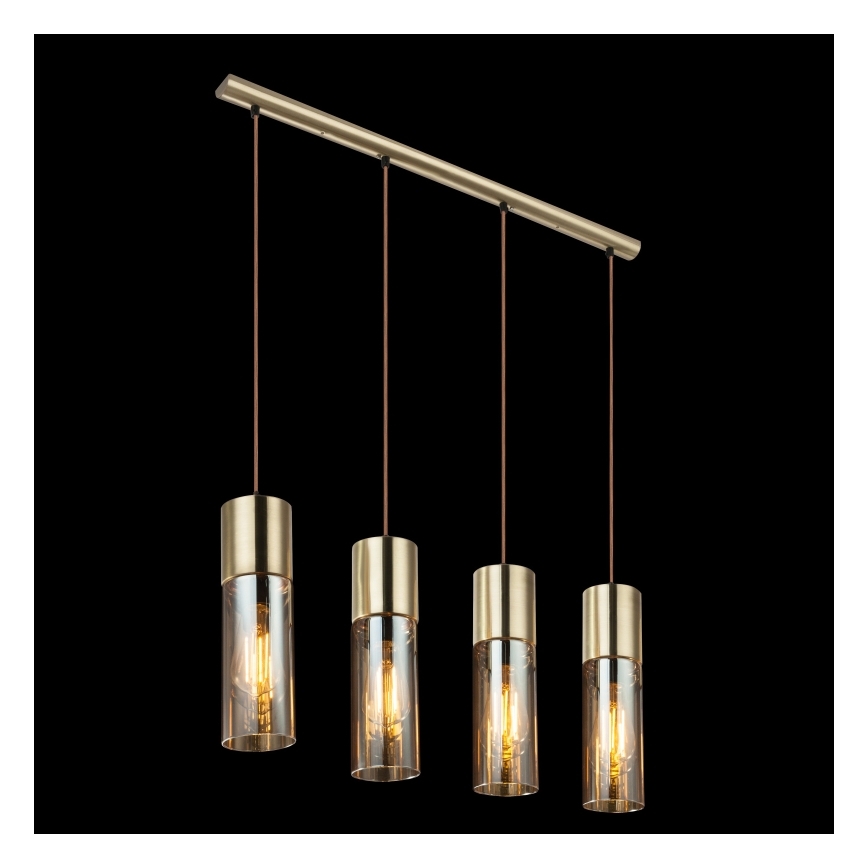 Globo - Chandelier on a string 4xE27/25W/230V brass