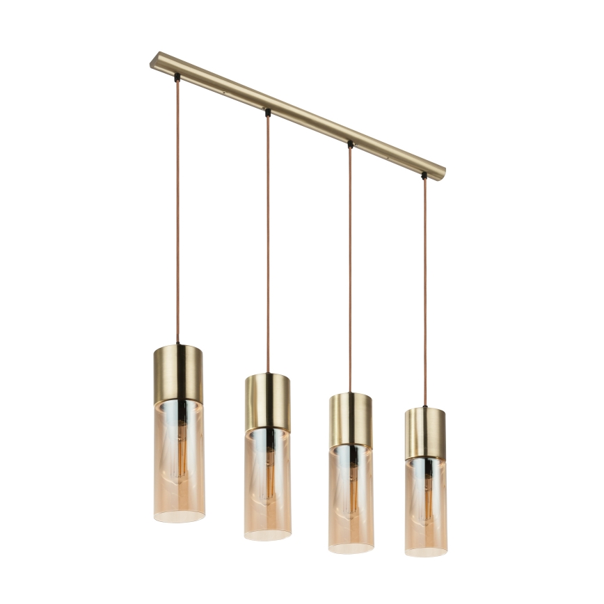 Globo - Chandelier on a string 4xE27/25W/230V brass