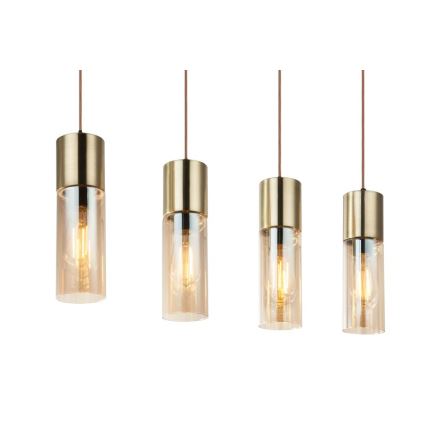 Globo - Chandelier on a string 4xE27/25W/230V brass