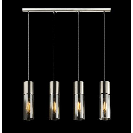 Globo - Chandelier on a string 4xE27/25W/230V matte chrome
