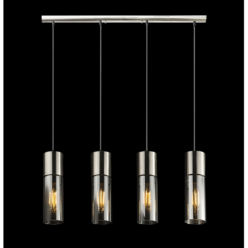 Globo - Chandelier on a string 4xE27/25W/230V matte chrome