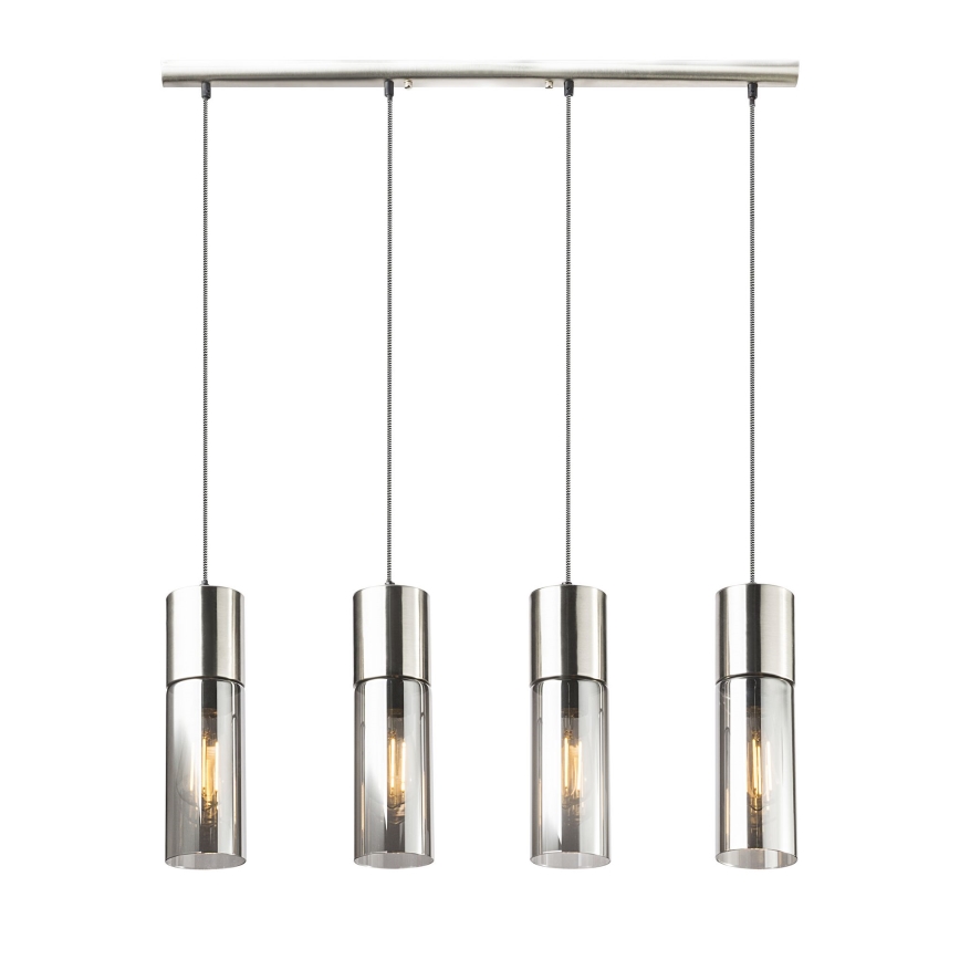 Globo - Chandelier on a string 4xE27/25W/230V matte chrome