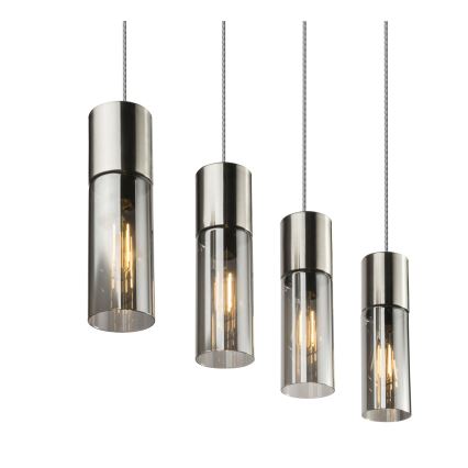 Globo - Chandelier on a string 4xE27/25W/230V matte chrome