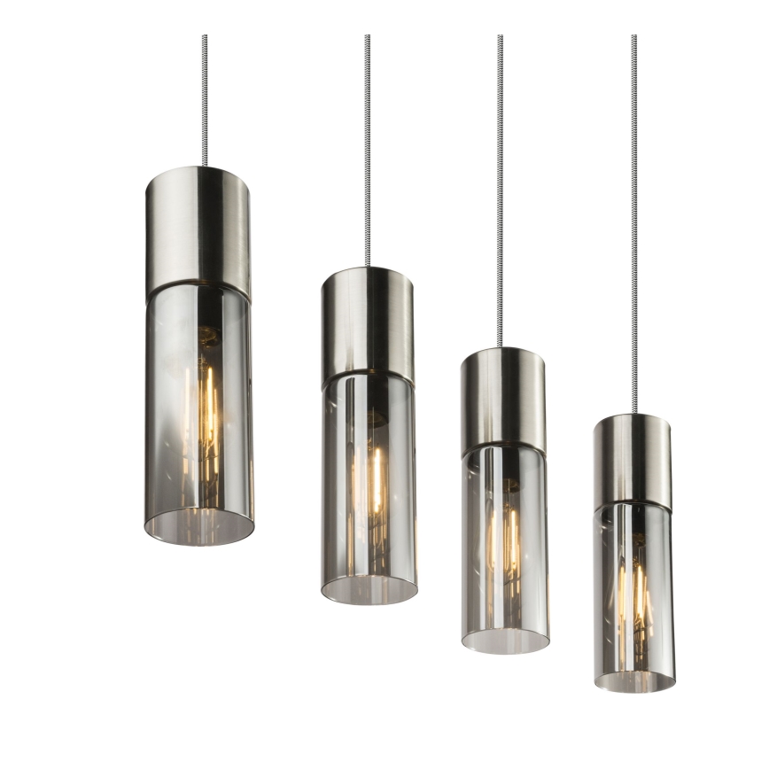 Globo - Chandelier on a string 4xE27/25W/230V matte chrome