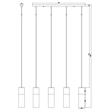 Globo - Chandelier on a string 4xE27/25W/230V matte chrome
