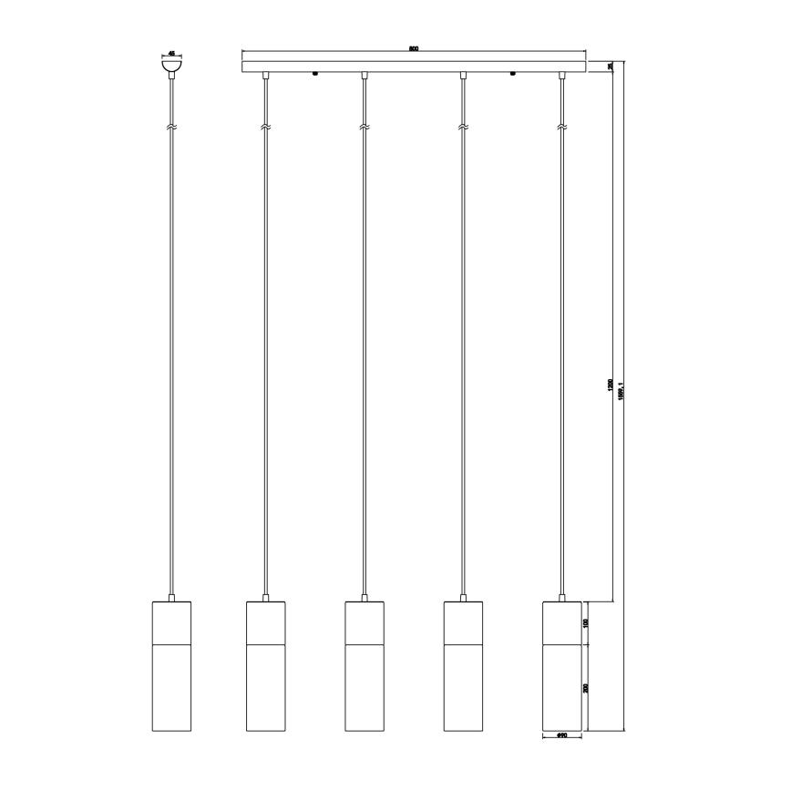 Globo - Chandelier on a string 4xE27/25W/230V matte chrome