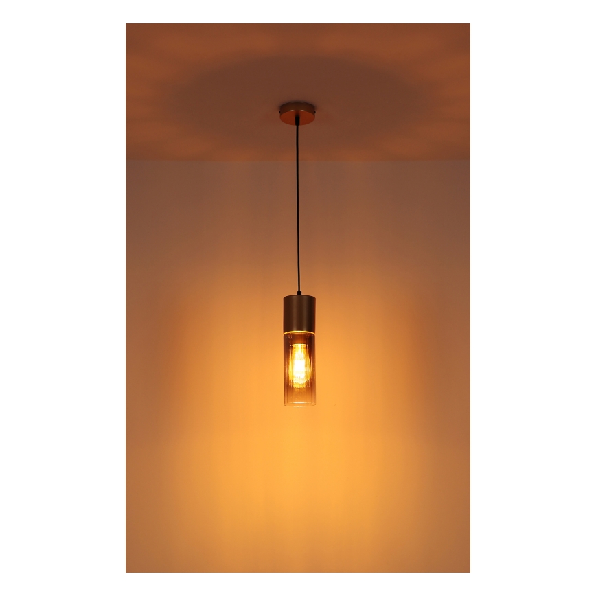 Globo - Chandelier on a string 1xE27/25W/230V bronze d. 10 cm