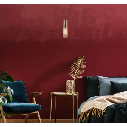 Globo - Chandelier on a string 1xE27/25W/230V d. 10,5 cm brass