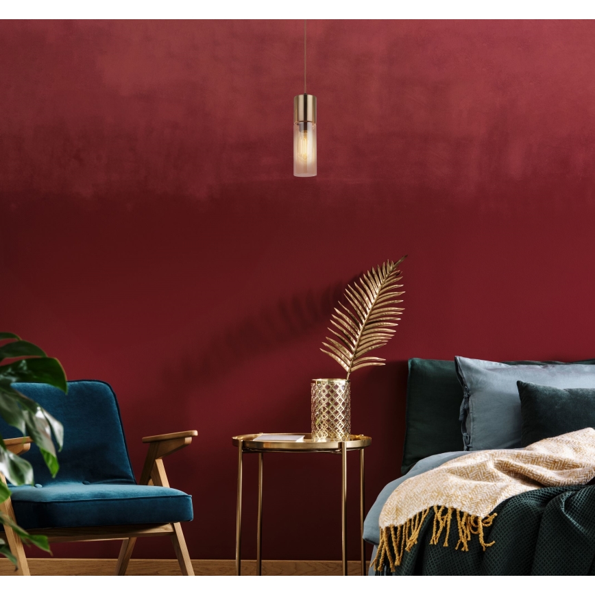 Globo - Chandelier on a string 1xE27/25W/230V d. 10,5 cm brass