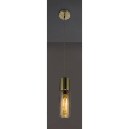 Globo - Chandelier on a string 1xE27/25W/230V d. 10,5 cm brass