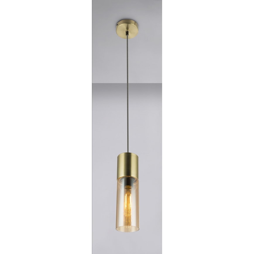 Globo - Chandelier on a string 1xE27/25W/230V d. 10,5 cm brass
