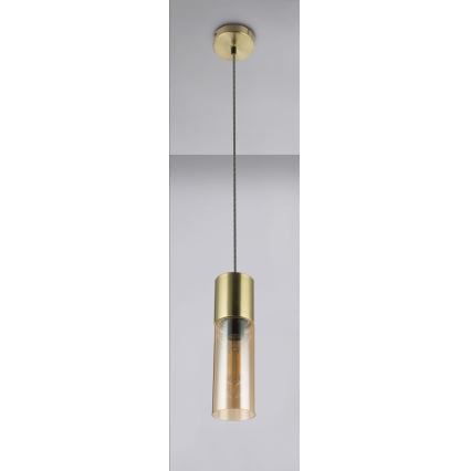 Globo - Chandelier on a string 1xE27/25W/230V d. 10,5 cm brass