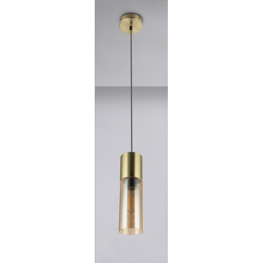 Globo - Chandelier on a string 1xE27/25W/230V d. 10,5 cm brass