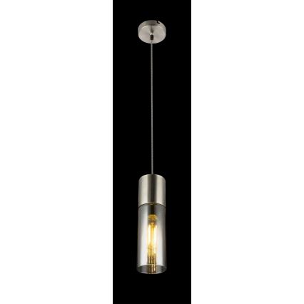 Globo - Chandelier on a string 1xE27/25W/230V d. 10,5 cm matte chrome