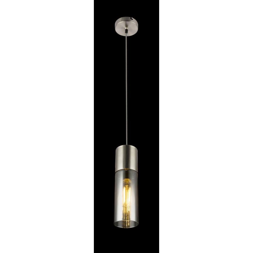 Globo - Chandelier on a string 1xE27/25W/230V d. 10,5 cm matte chrome