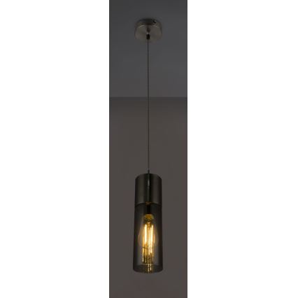 Globo - Chandelier on a string 1xE27/25W/230V d. 10,5 cm matte chrome