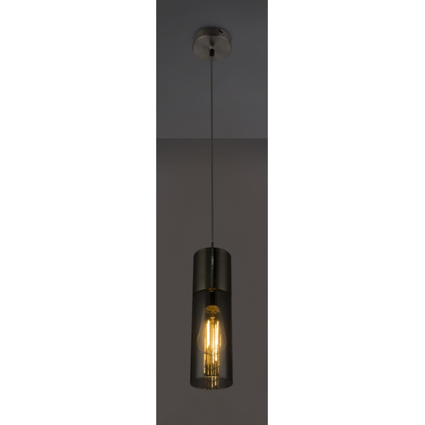 Globo - Chandelier on a string 1xE27/25W/230V d. 10,5 cm matte chrome