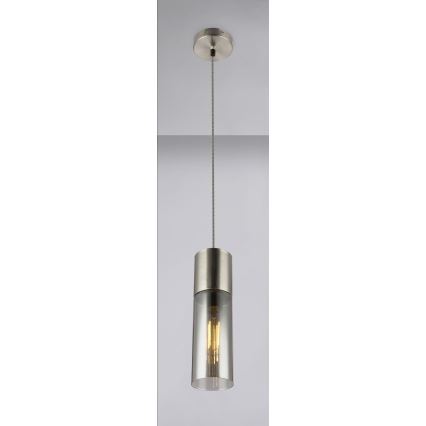 Globo - Chandelier on a string 1xE27/25W/230V d. 10,5 cm matte chrome