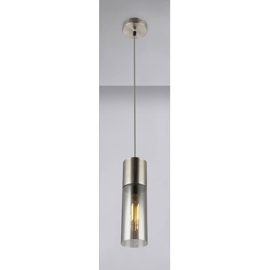 Globo - Chandelier on a string 1xE27/25W/230V d. 10,5 cm matte chrome