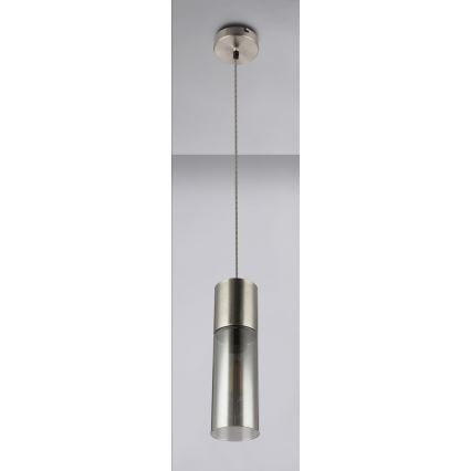 Globo - Chandelier on a string 1xE27/25W/230V d. 10,5 cm matte chrome